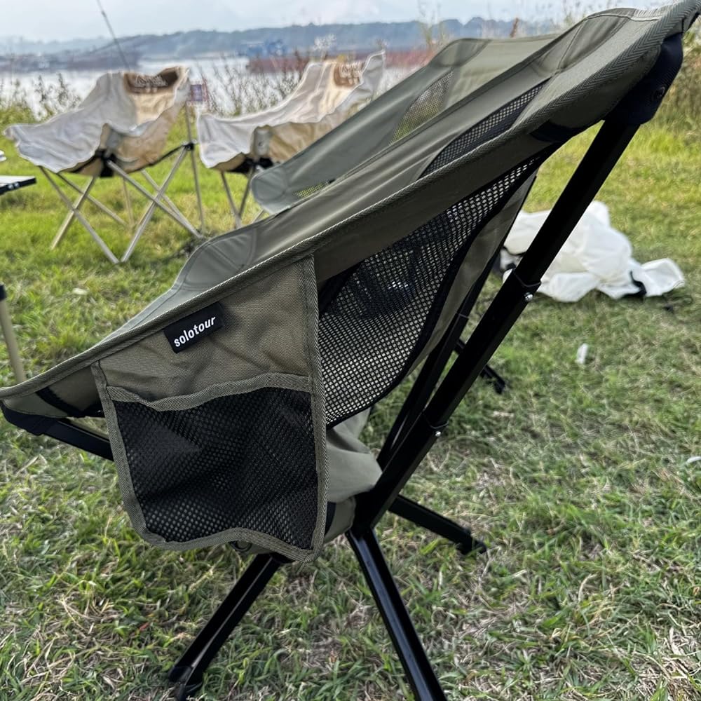 SOLOTOUR Low Style Outdoor Chair //Foldable Camping Chair Compact Chair Storage Bag Included Convenient for Fishing, Climbing, and Portability