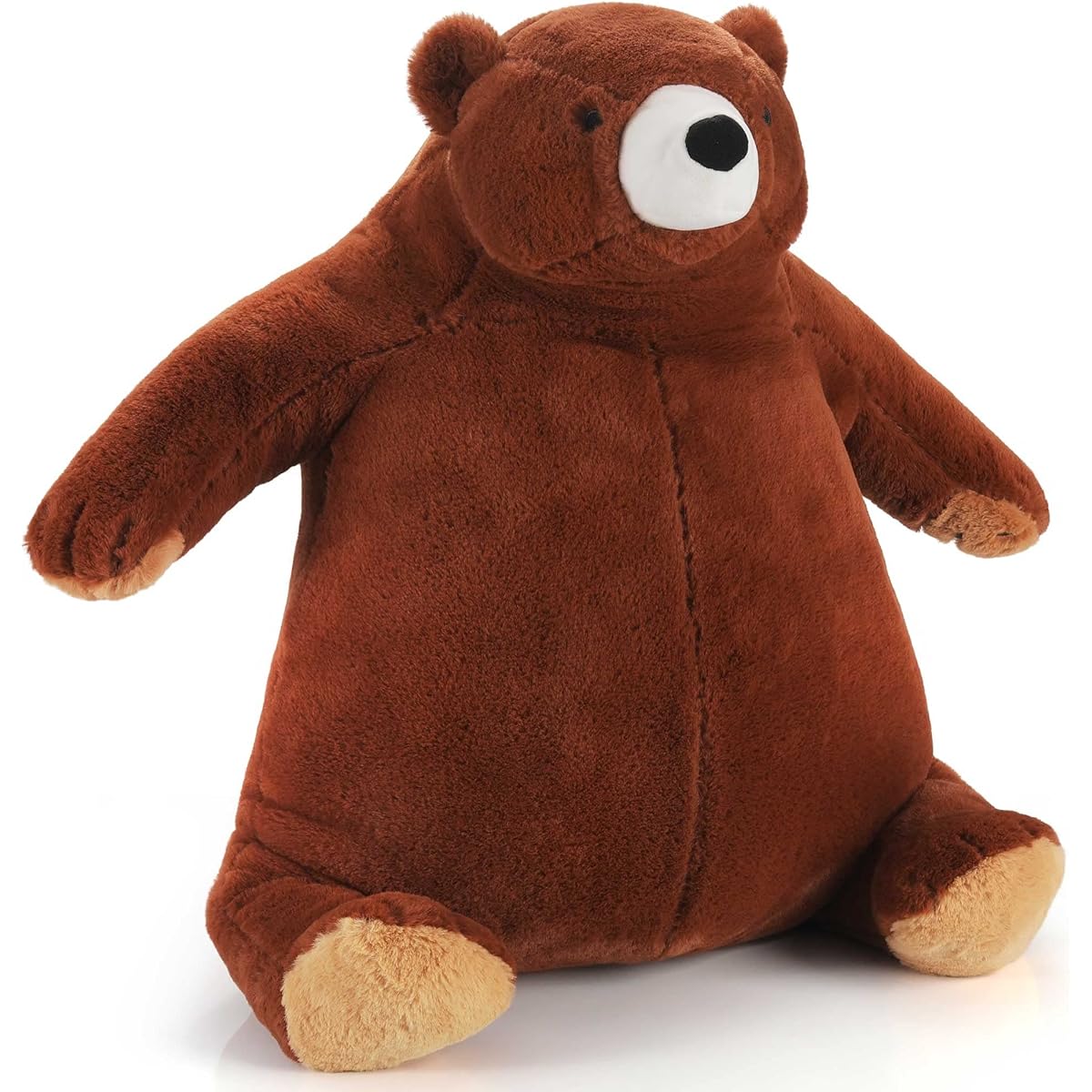 Qpewep 24 Inch Brown Bear Plush Weighted Stuffed Animal 3.61 lbs Bear Throw Soft Hug Stuffed Animal Sleeping Pillow Stuffed Animal for Kids Birthday Easter Gift