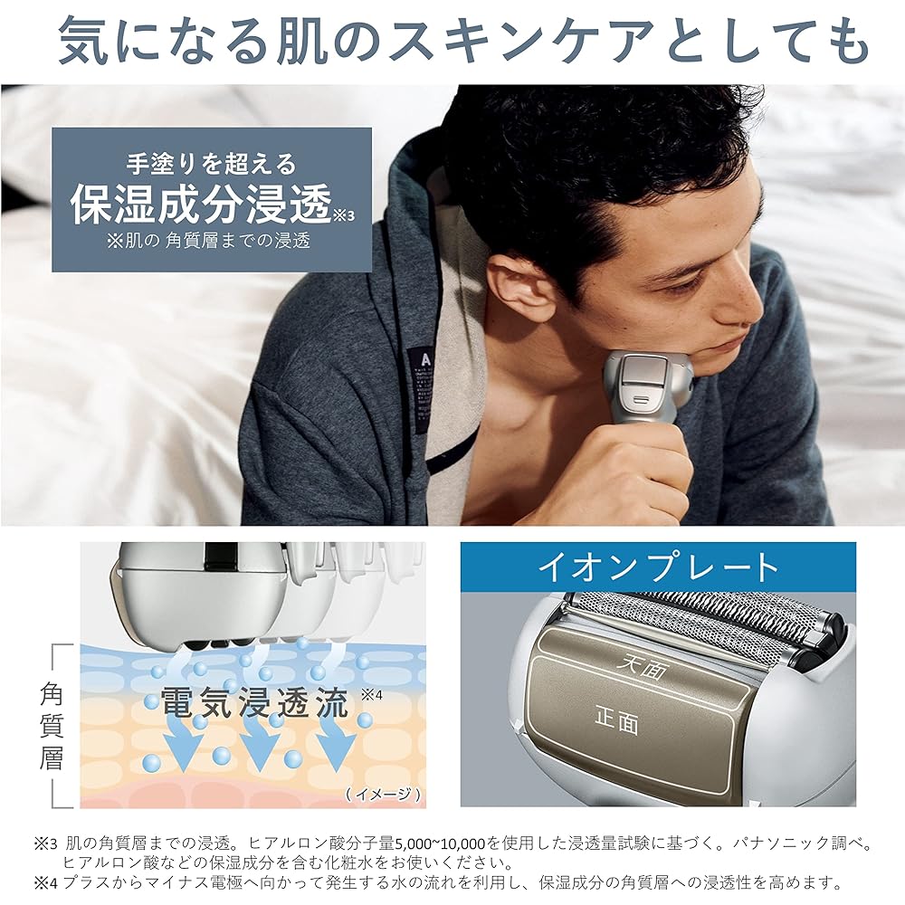 Panasonic Lamb Dash Skin Care Shaver 3 Blades Shaving in the Bath Gray ES-MT21-H