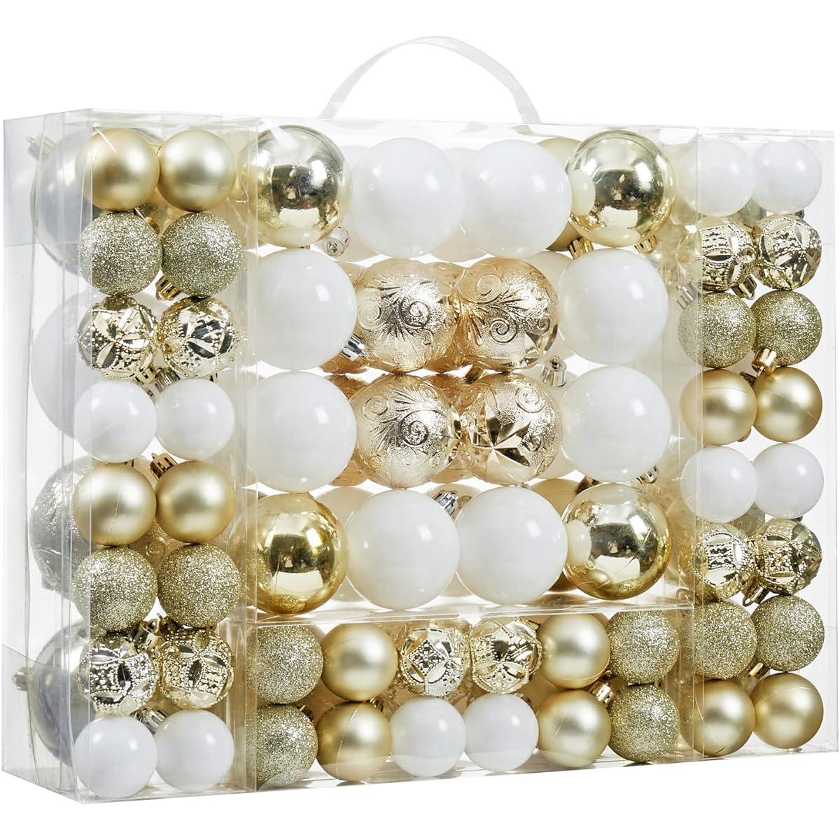 Shatterproof Christmas Ball Ornaments Set Christmas Tree Decorations Handheld Gift Package for Christmas Tree Holiday Wedding Party Champagne 87 Pack