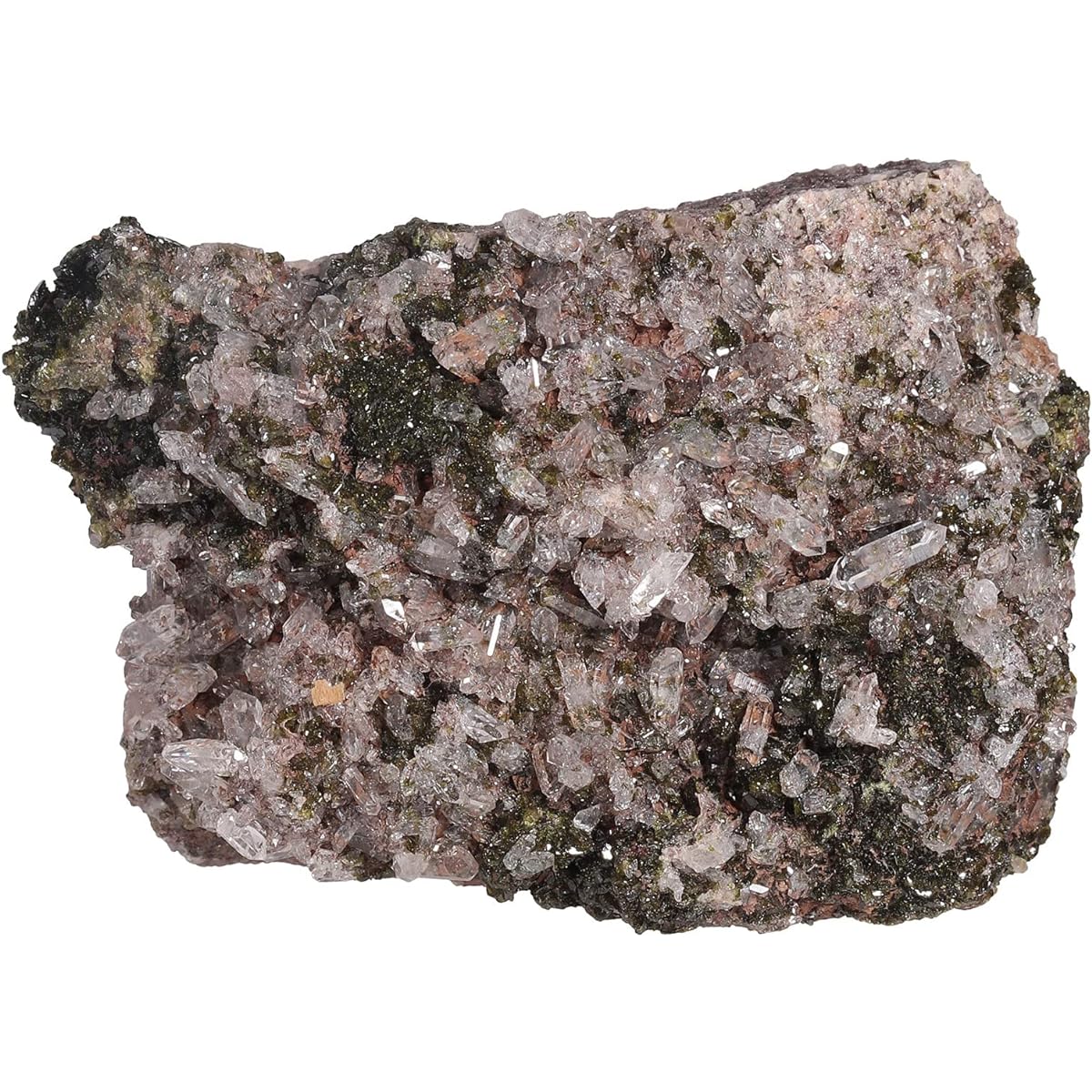Nupuyai Natural Rough Epidote Stone for Home Decoration, Irregular Epidote Gemstones, Crystal Clusters for Healing, Reiki, Balance, Meditation, Yoga, 100-199g