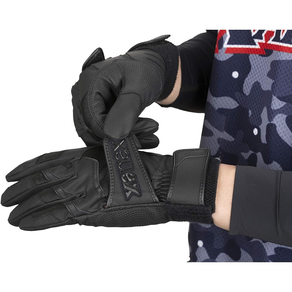 XANAX Baseball Batting Gloves for Both Hands Double Belt BBG101K Compatible with High School Baseball