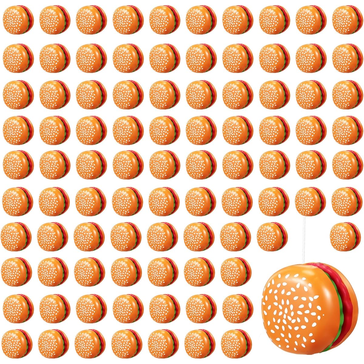 Liliful Hamburger Yoyo Beginner Auto Return Yoyo Bulk Plastic Responsive Ball Bearing Yoyo String Toy Birthday Party Game Gift Goodie Bag Filler Classroom Favor 2 x 2 x 1.4 Inch