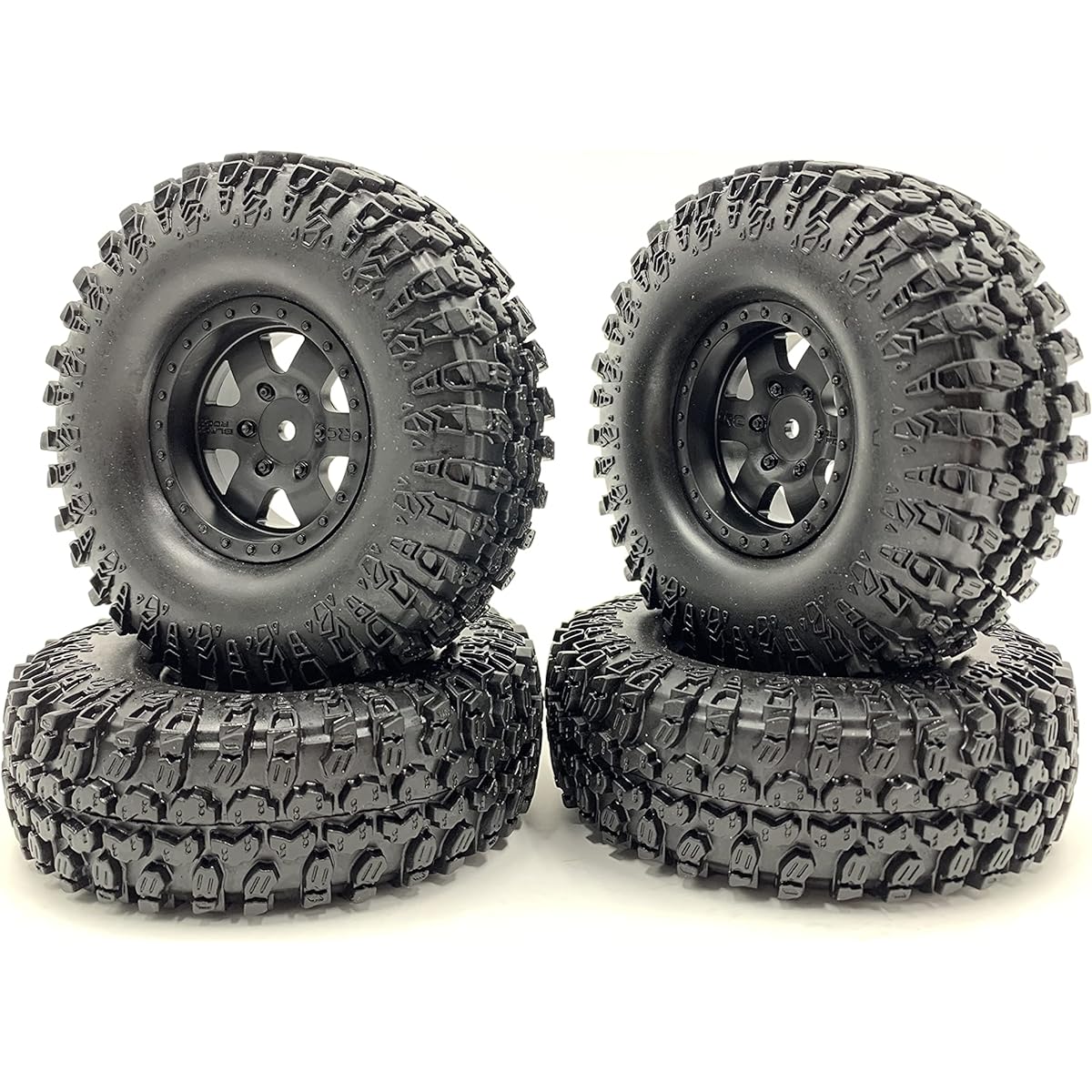 Good PRO KT 1/10 Scale 1.9" Off-Road Crawler Truck Wheels with Tires 115mm X38mm 4 Pack Hex 12mm Tires No Glue for HSP 94111 94108 ax90046 ax90047 D90 D110 F350