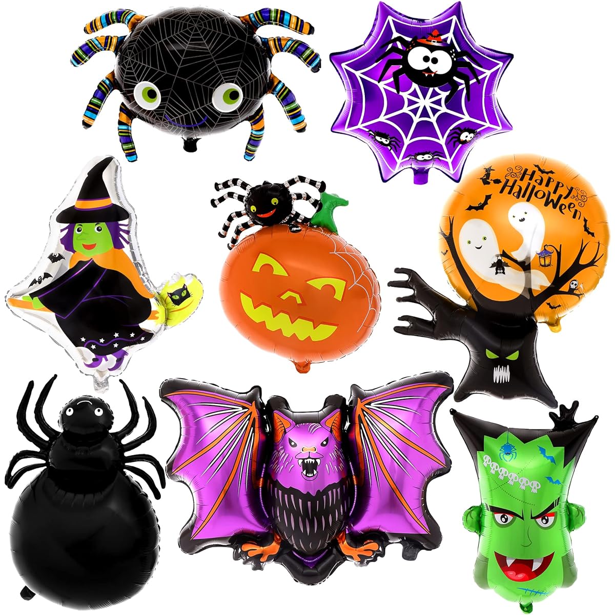 Halloween Garland Balloon Kit Foil 8 Pack Halloween Arch Balloons for Halloween Decorations Halloween Latex Balloons Halloween Birthday Party Supplies Halloween Party Decoration Kit