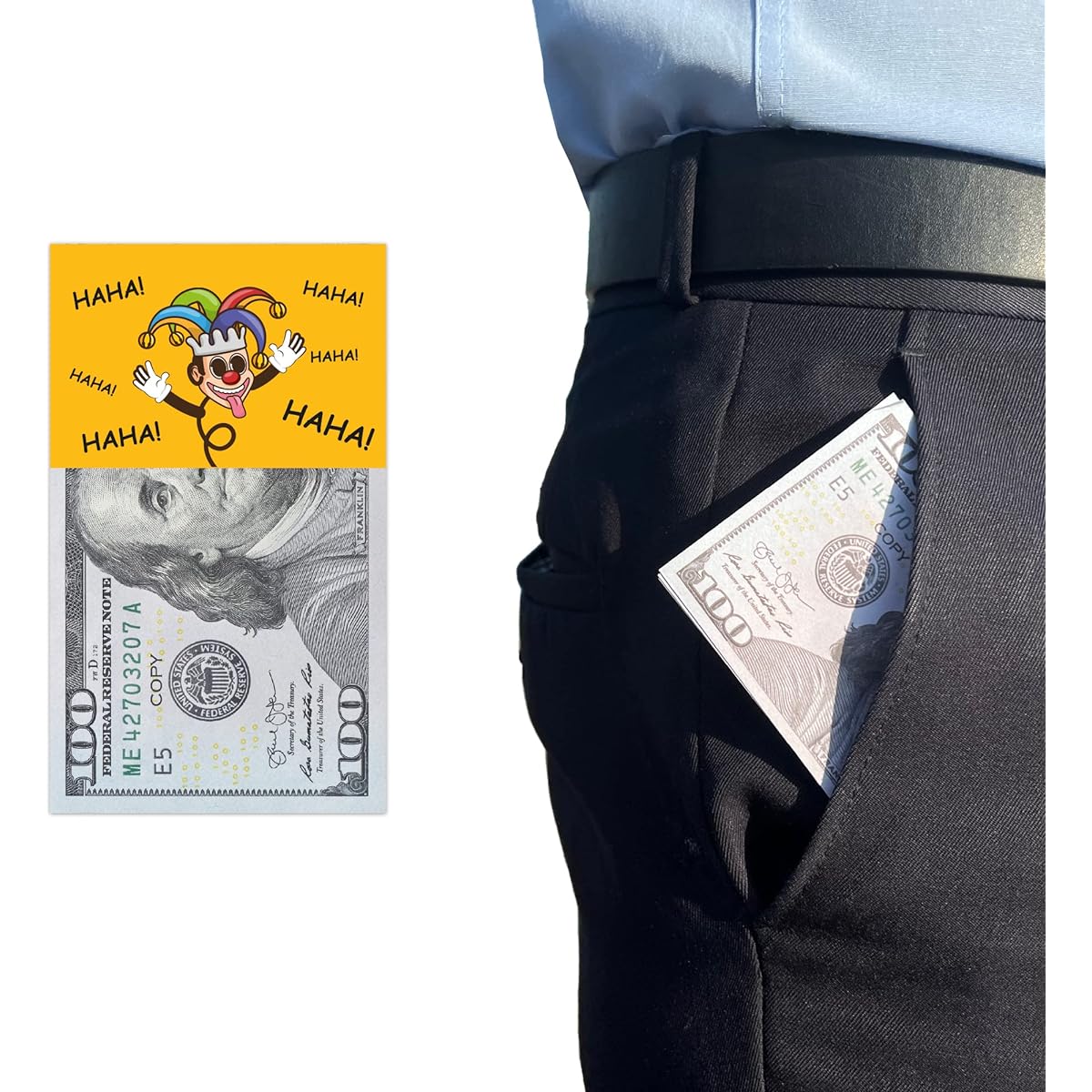 STOYKİS Prank Funny $100 Gag Realistic 100 Dollar Bill Jokes Office Pranks for Men Women Kids Great Practical Jokes for April Fools 50 Pieces