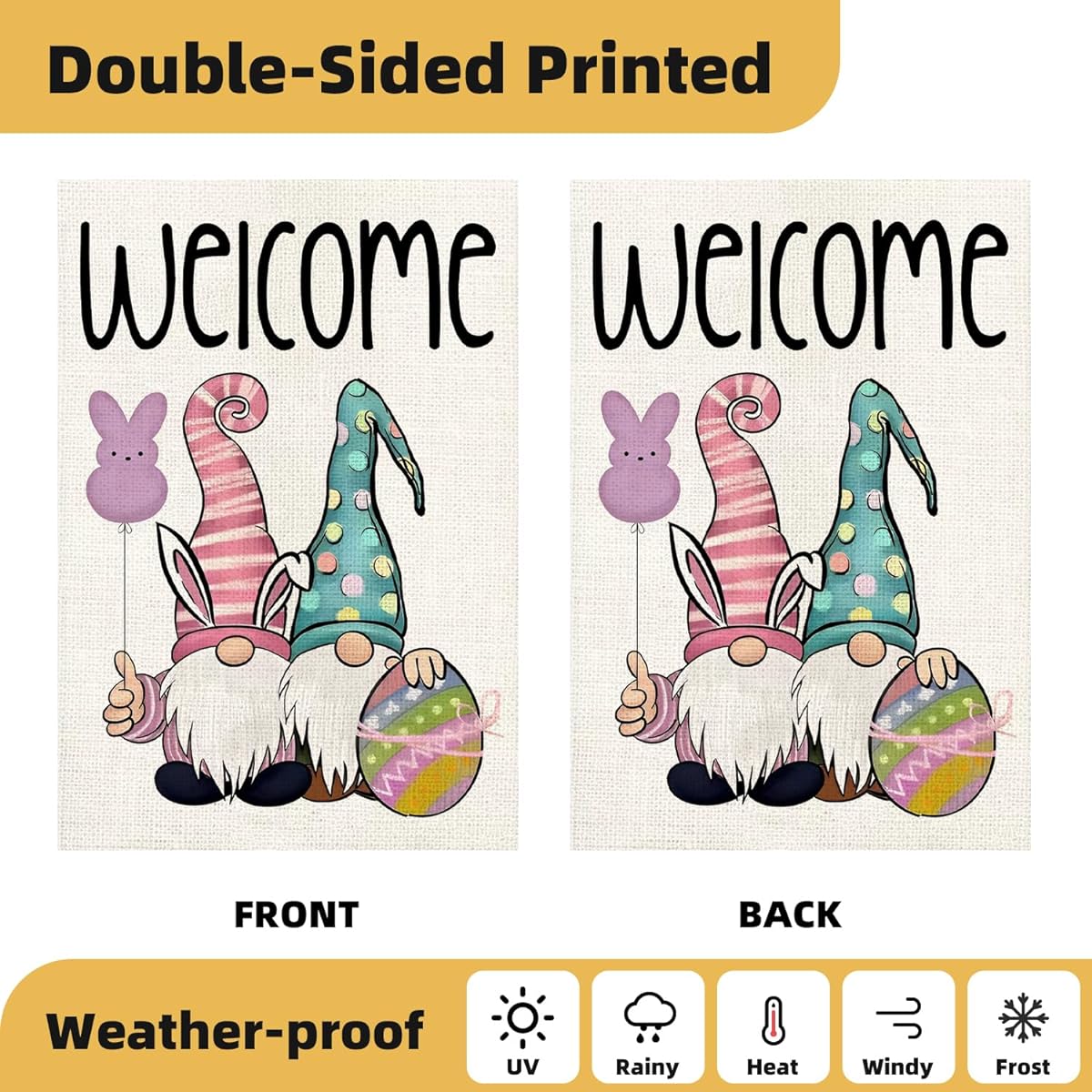Gnome Garden Flags 12x18 Double Sided Set of 12 Outdoor Seasonal Yard Flags for Outdoor Holiday Farmhouse Decorations All Seasons (Gnome)
