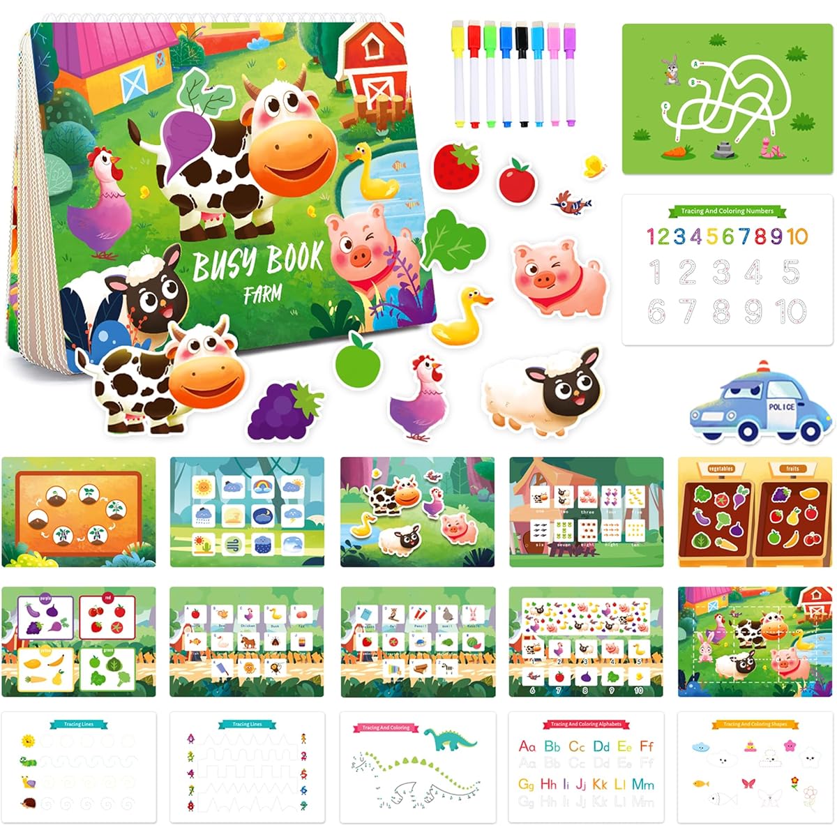 BELLOCHIDDO Animal themed busy book