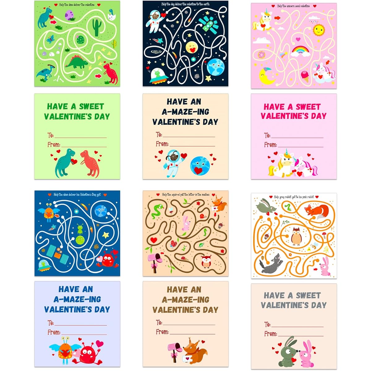 PETCEE Valentine's Day Cards for Kids