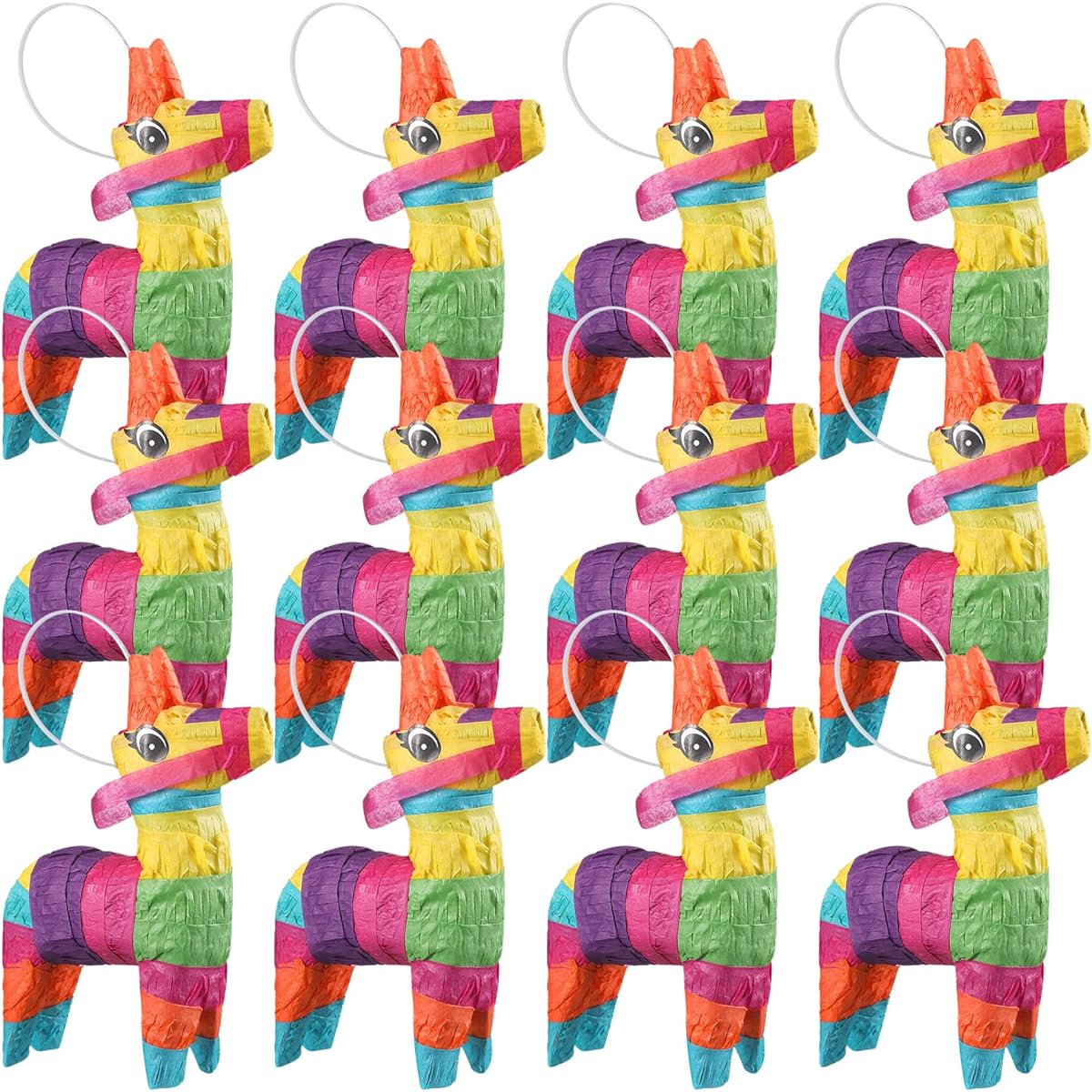 Mini Donkey Piñata 12 Pieces 5.7 x 7.1 Inch Fiesta Decorations Mexican Party Decorations Cinco de Mayo Piñata Mexican Fiesta Theme Supplies Birthday Party Decorations Centerpieces