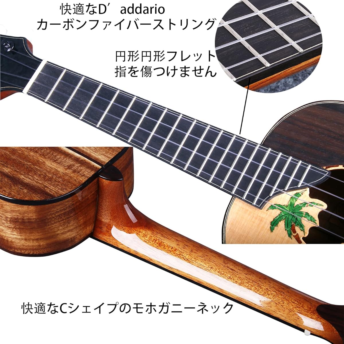 Riobo 26 Inch Electric Ukulele "SEA" Ukulele Hawaiian Spruce Stop Solid Advanced Ukulele Player Electric Ukulele Lightweight 4 String Guitar All Solid Hawaii Ukulele High Gloss Accessories: Ukulele Case, Strap, Capo, Tuner, 10mm Thick Backpack (Tenor EQ)