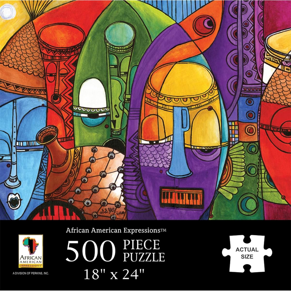 African American Expression Puzzle Jazz Mask