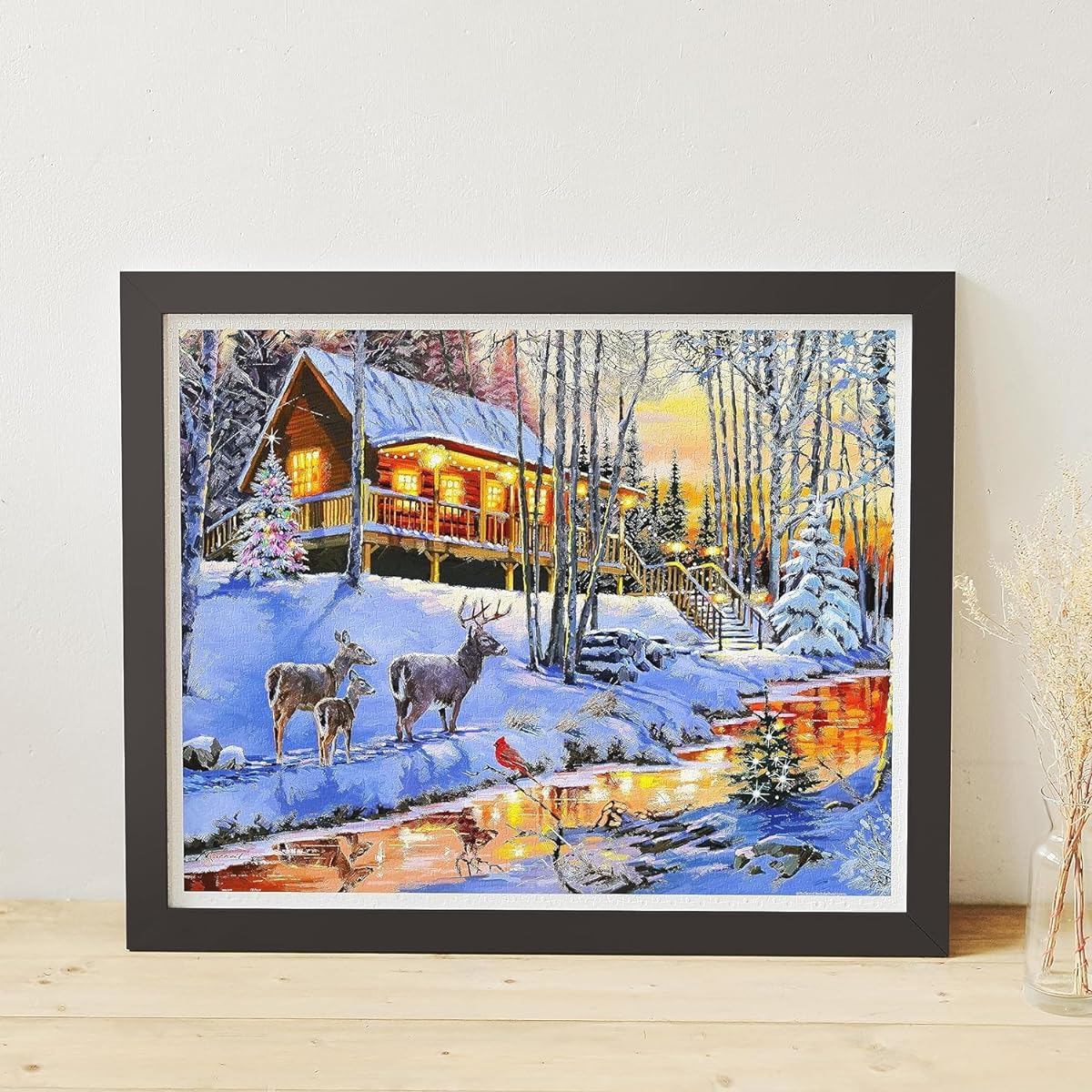 Pintoo 2000 Piece Plastic Jigsaw Puzzle [Macneil Studio_Wood Hut in the Winter Forest] (59X73cm) Difficult for Adults No Pieces Click to Fit [H3395]