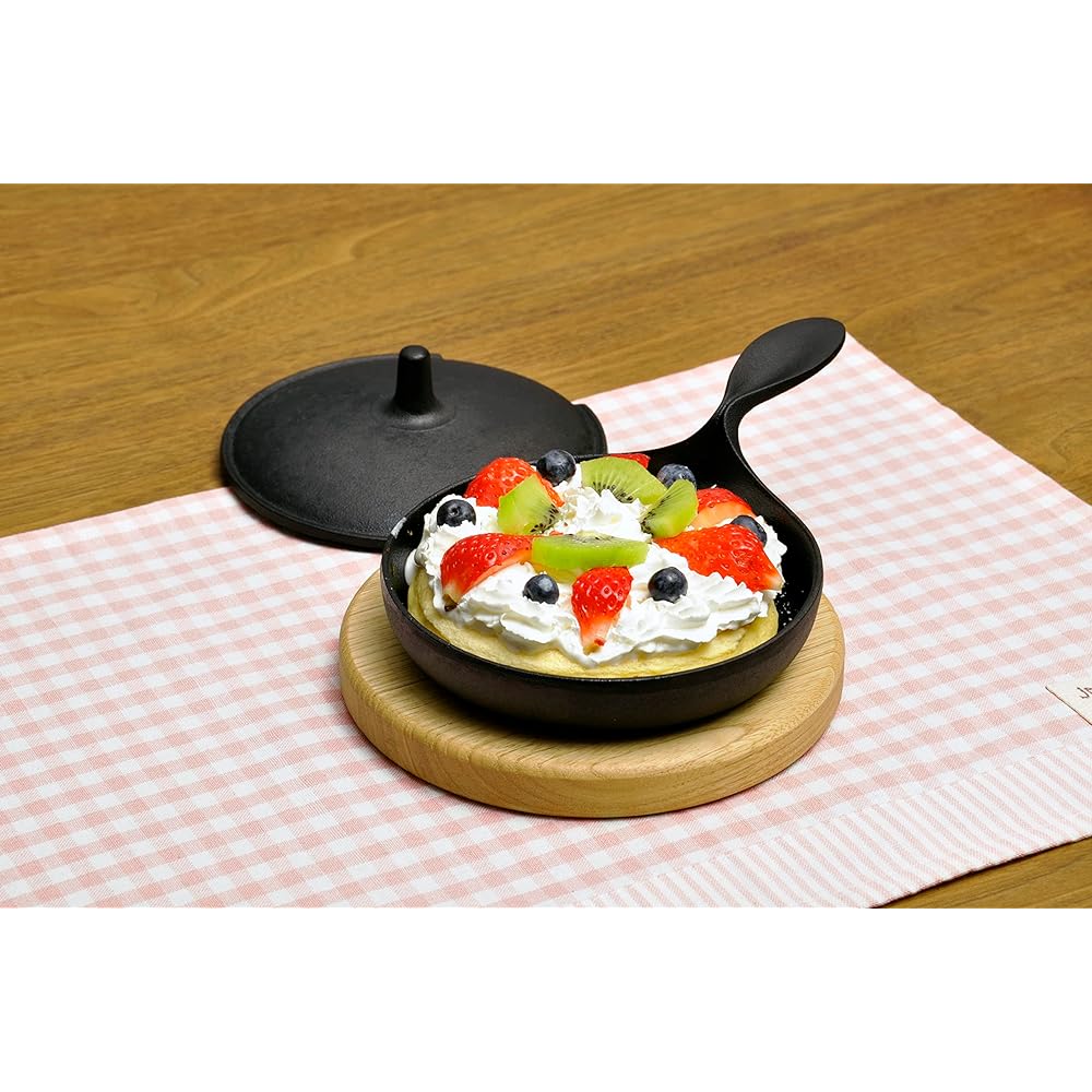 Nambu Tekki Frying Pan, Made in Japan, IH Compatible, Ogasawara Rikucho, Mini Pan with Lid 14cm
