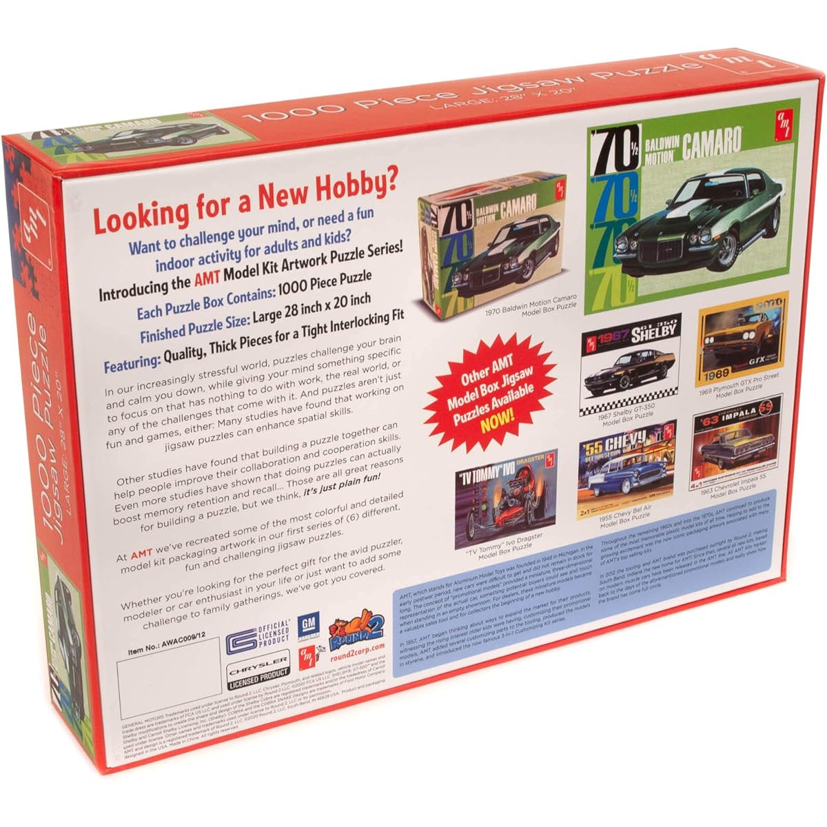 AMT 1970 1/2 Baldwin Motion Camaro 1,000 Piece Jigsaw Puzzle