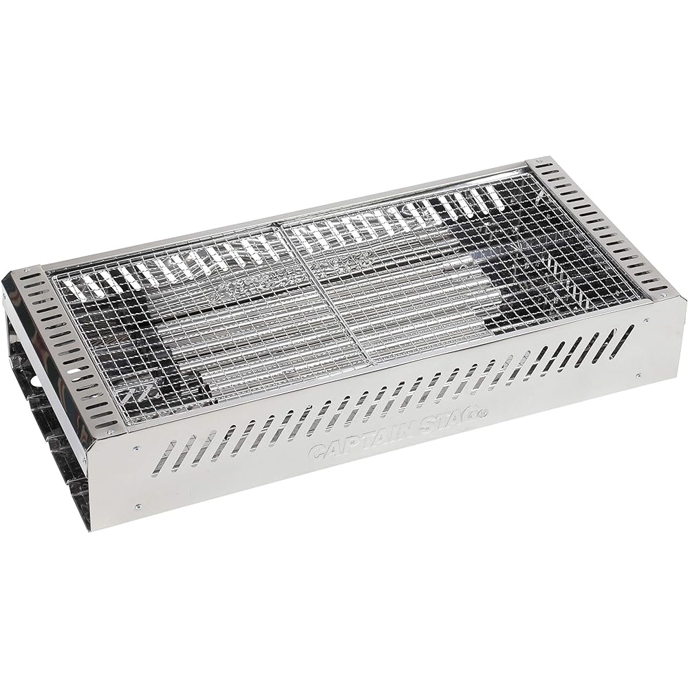 Captain Stag (CAPTAIN STAG) Barbecue Stove Barbecue Grill BBQ Stainless Steel Grill 600 [For 5-6 People] 2 High/Low Height Levels Easy Assembly Lightweight UG-68