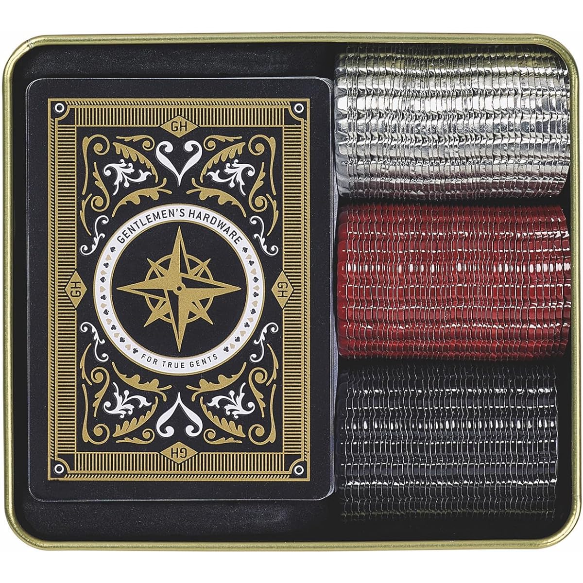 Gentlemen Hardware Campfire Texas Hold'em Poker Set Waterproof Perfect for Camping and Fishing Convenient