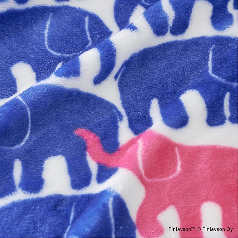 Nishikawa Blanket Single Washable Finlayson Elephanti Vappa Soft Smooth Blue FQ03605008