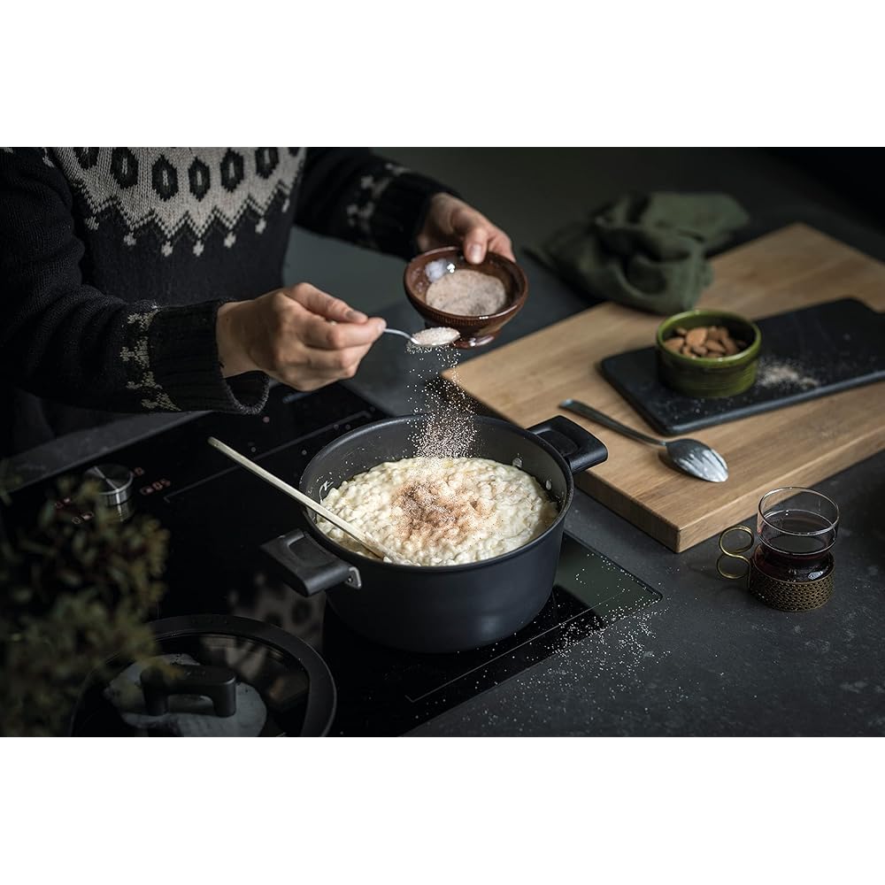 [Regular Imported Product] FISKARS Pot, IH Compatible, Gas Compatible, 22cm Casserole (with Lid), Fluorine Treated, Non-Stick "Hard Face" 1052227
