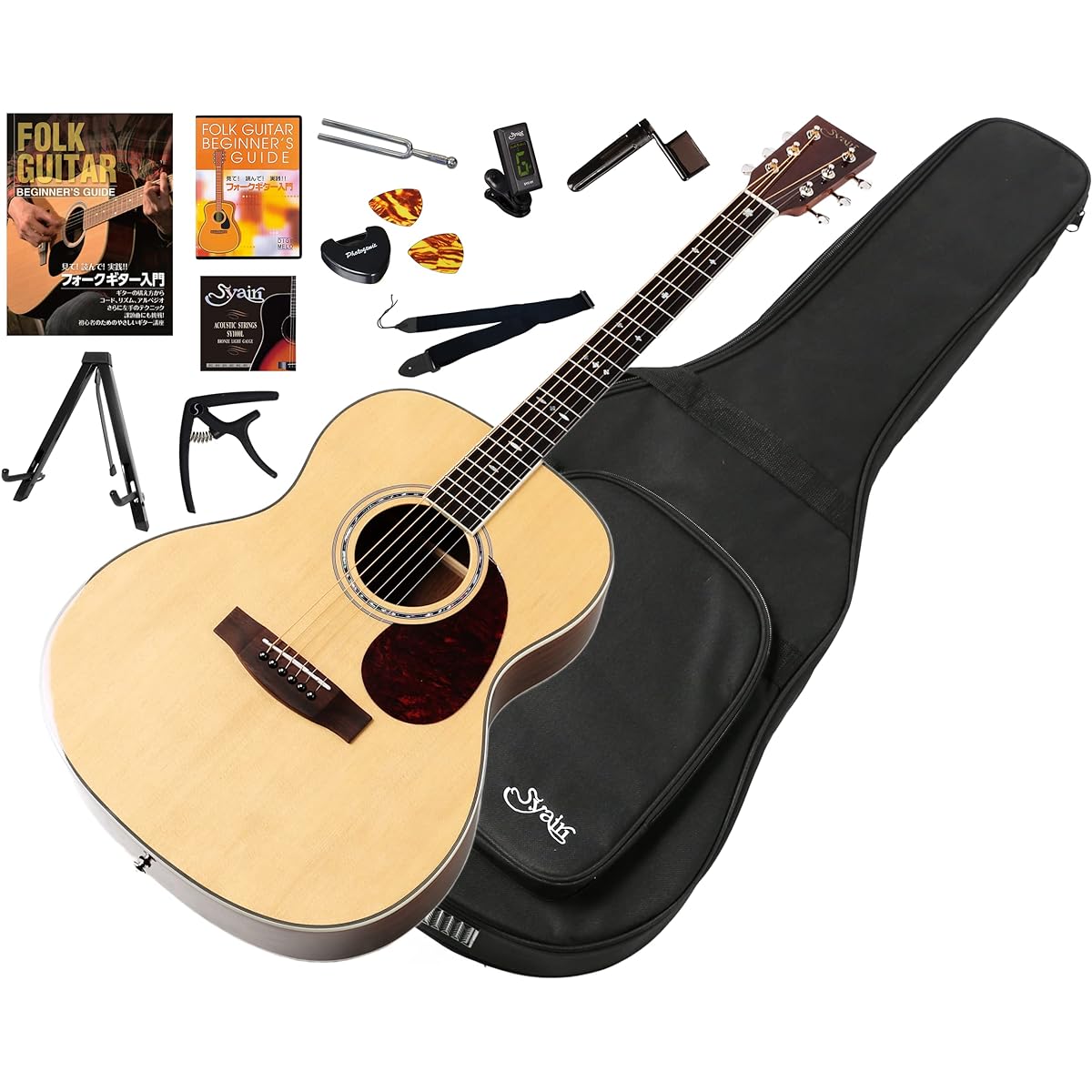 S.Yairi Acoustic Guitar Beginner Set Introductory Set 13 Piece Set Solid Top YFMJ-500