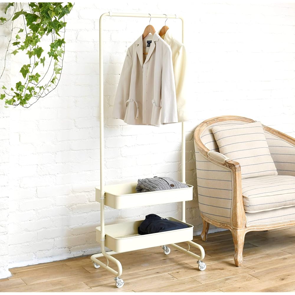 Yamazen Trolley Hanger Ivory 2 Tier Basket 2 Tier Basket Specification LTH-2B(IV)