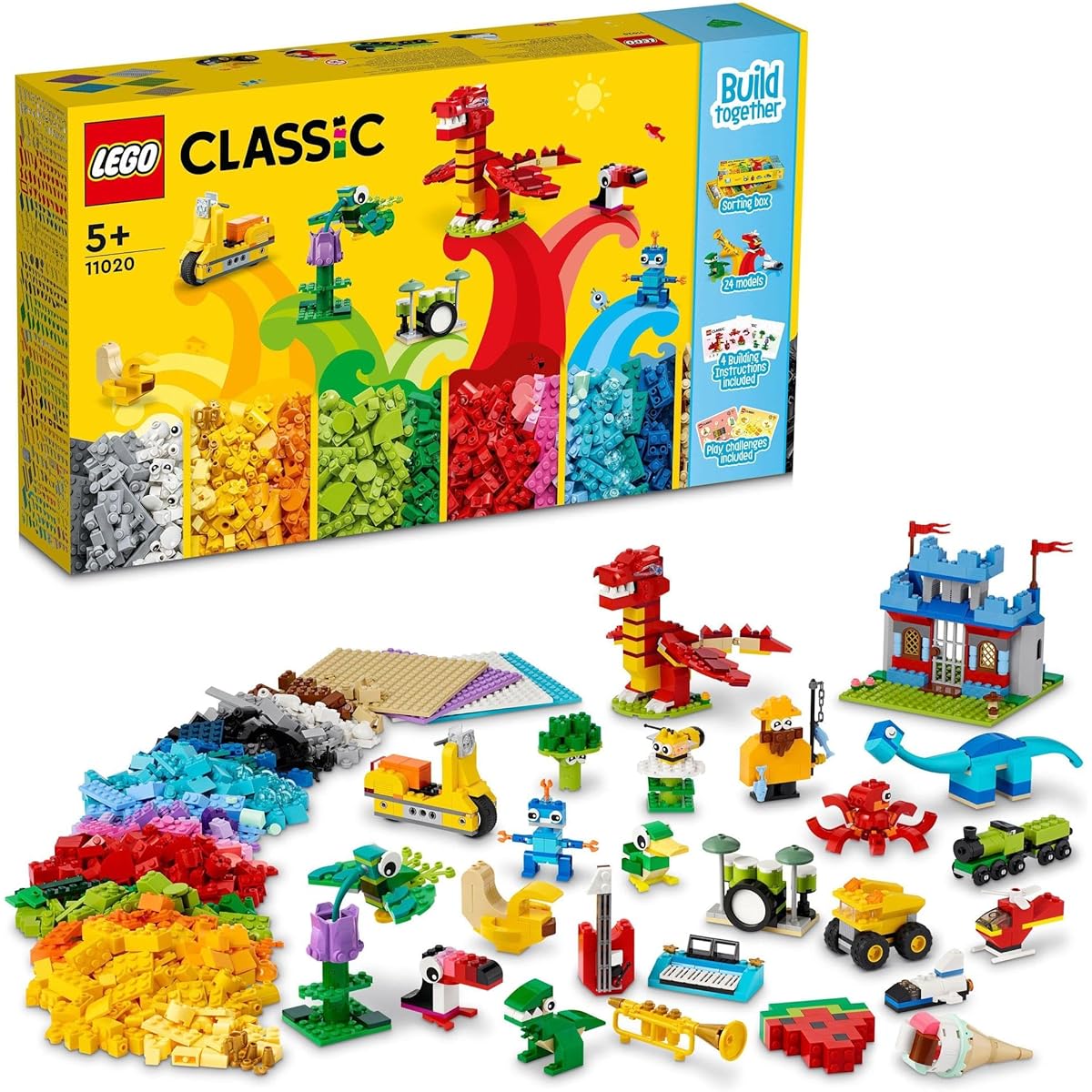 LEGO Classic Let's build together! Christmas gift Christmas 11020 Toy Blocks Present STEM Educational Boys Girls Ages 5 and up