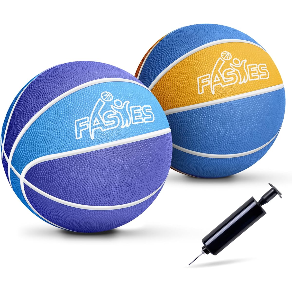 Fastes Swimming Pool Basketball with Pump (2 Pack) Inflatable Mini Pool Basketball Ball Portable Outdoor Small Water Basketball for Pool Hoop Waterproof Basketball Game for Kids Adults Family