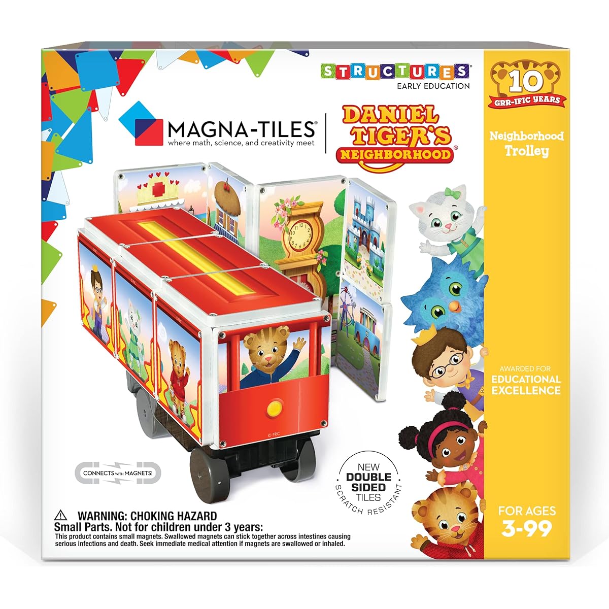 Daniel Tiger Ride Along Trolley Magna-Tiles Construction Set