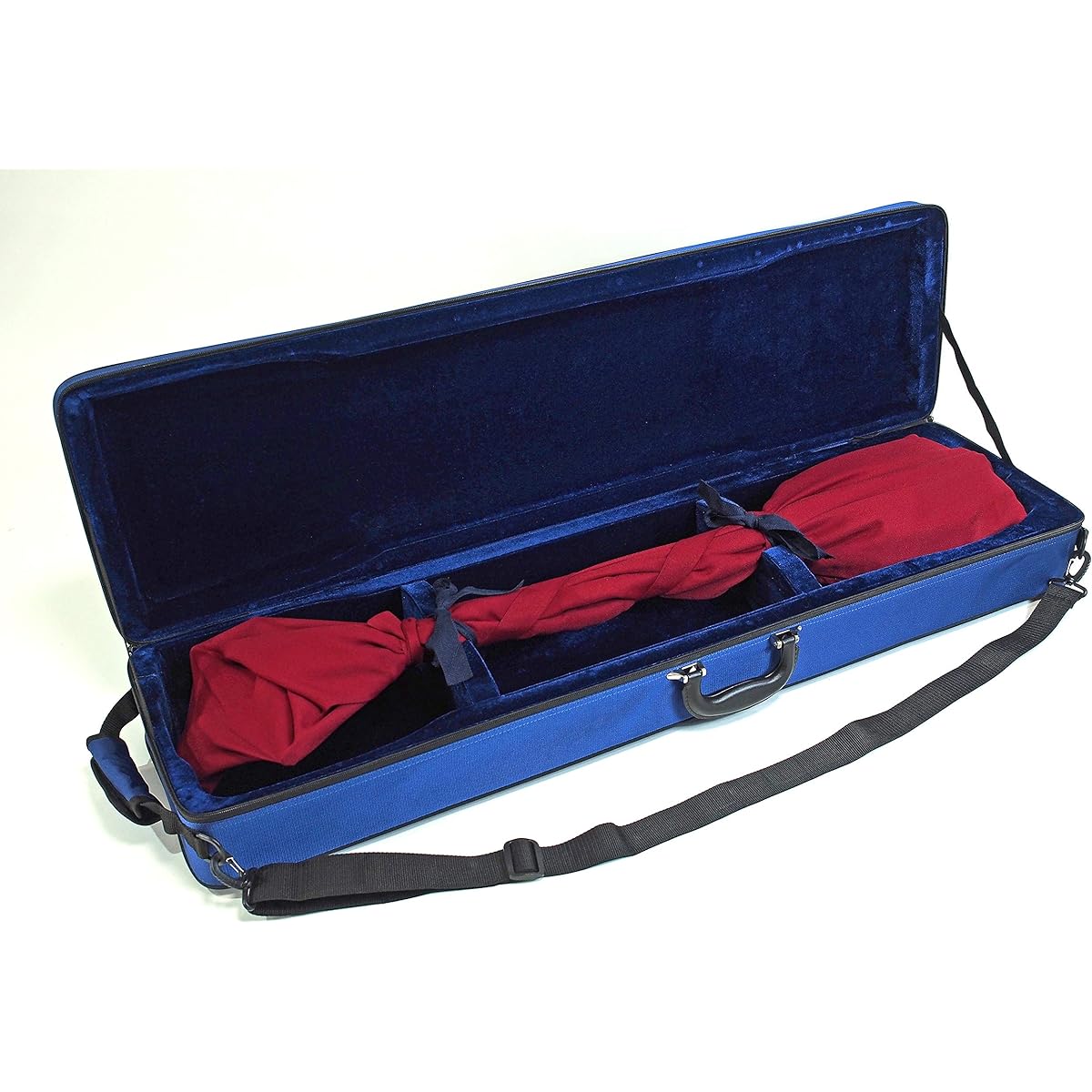Shamisen Kameya (red color) Lightweight water-repellent fabric long bag for shamisen with shoulder strap (for Tsugaru shamisen)