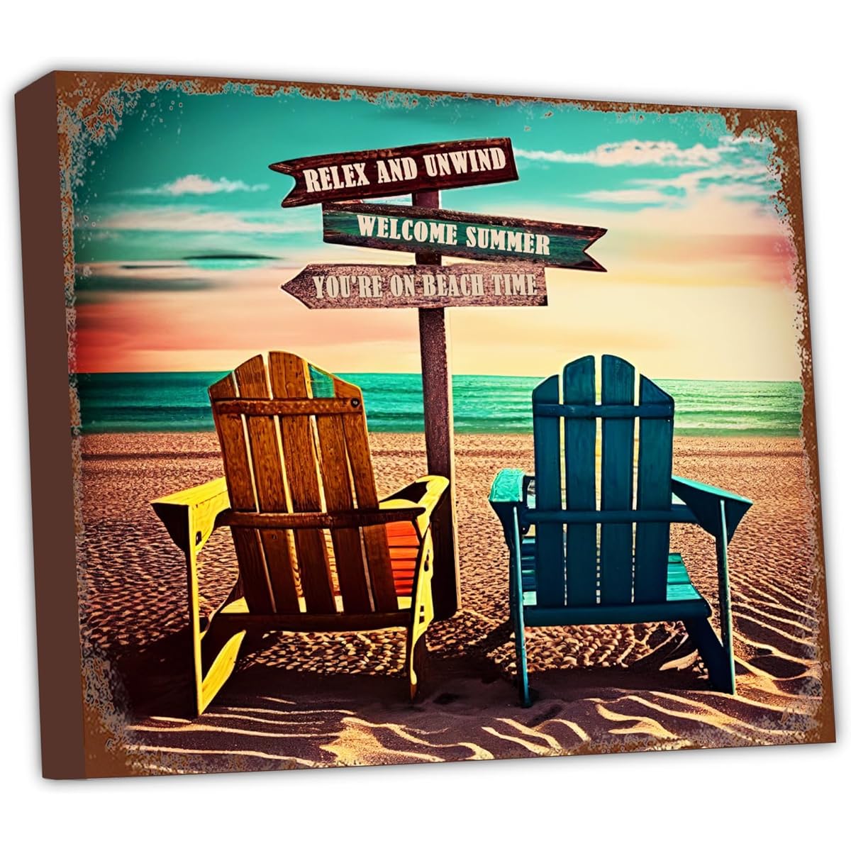 Feyerr Beach Decor Canvas Beach Room Decor