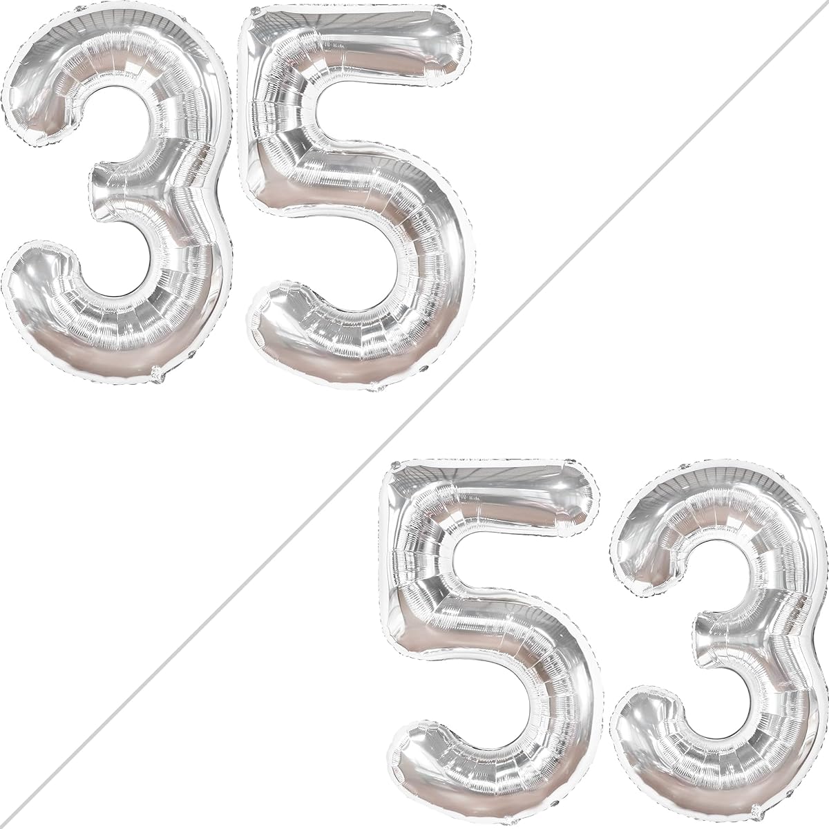 KatchOn Silver 35 Balloon Number - 40 Inch | 35th Birthday Decorations for Women | 35 Balloon Birthday 35th Birthday Decorations for Men | 35th Birthday Balloons 35th Birthday Decorations for Men