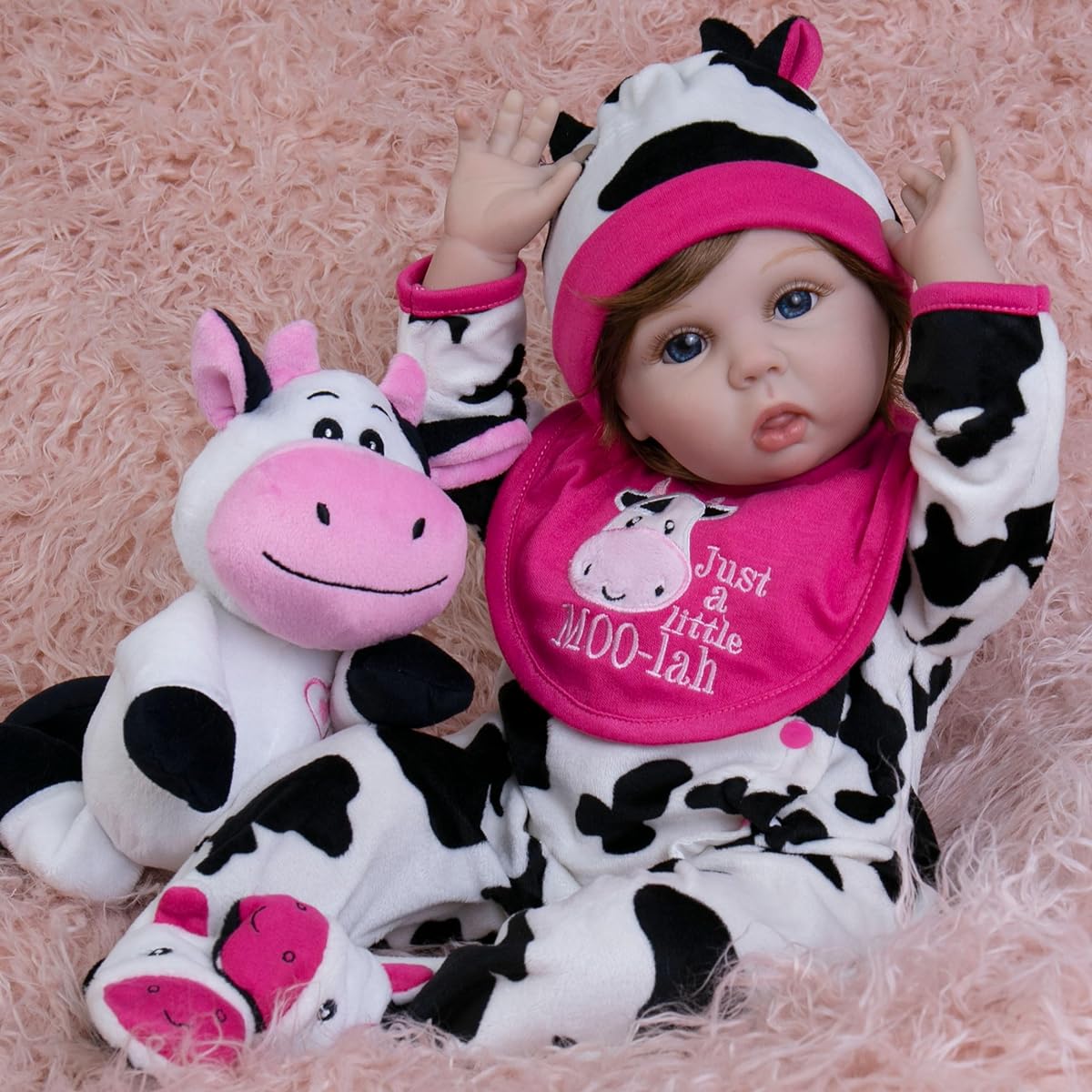 Milidool Lifelike Reborn Baby Doll - 22 Inch Weighted Realistic Baby Doll Like a Real Baby Realistic Baby Doll Ages 3+