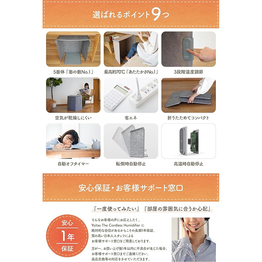 [Recommended by lifestyle experts] Yoitas Panel Heater (Beige) Far Infrared [Pentahedron] Desk Heater Foot Timer Adjustable Thin Foldable Energy Saving Heating Kitchen Living Room Desk Office Pet Reptile Foot Heater Examination Cold Protection Yoitas <Do