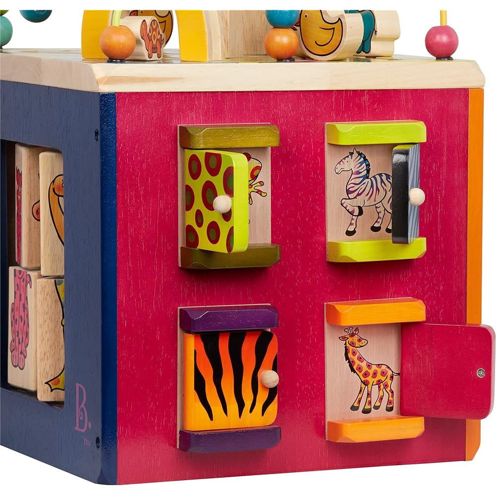 B. toys Activity Cube Bead Coaster Lots of Hand Play Wooden Toy 12 months and up Genuine BX1004Z