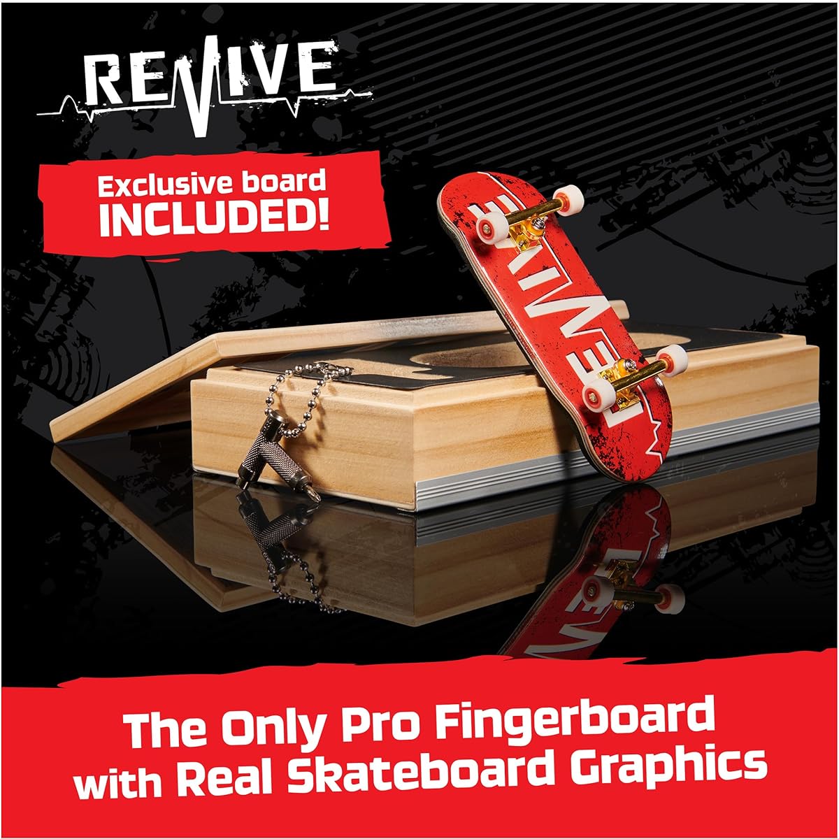 TECH DECK Revive Pro Series Fingerboard with Storage Display Professional Authentic Mini Skateboard Kids Toy Ages 6+