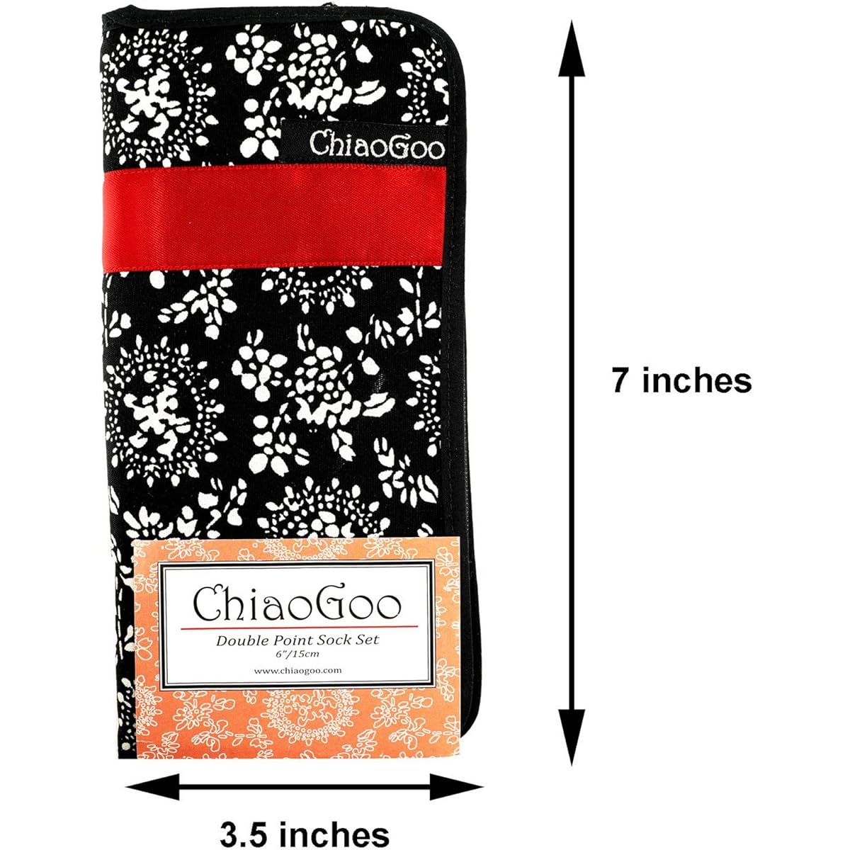 ChiaoGoo Twisted Red Lace 6" 6600 DPN Double Point Sock Knitting Needle Set Size US 0 1 1.5 2 2.5 3 Stainless Steel Stitch Marker Needle Gauge Bundle with 1 Artsiga Crafts Project Bag