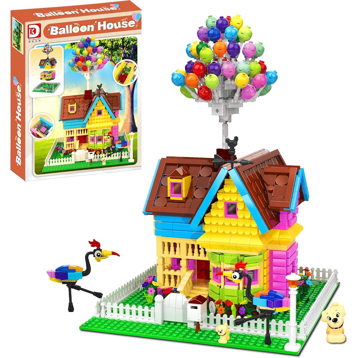 Addshiny Up Balloon House Building Set, 686 Piece Gravity Flying House Building Kit with Balloons for Kids and Movie Fans, Ages 8+, Fun Gift for Anyone Who Loves Creative Play (635 Pieces)