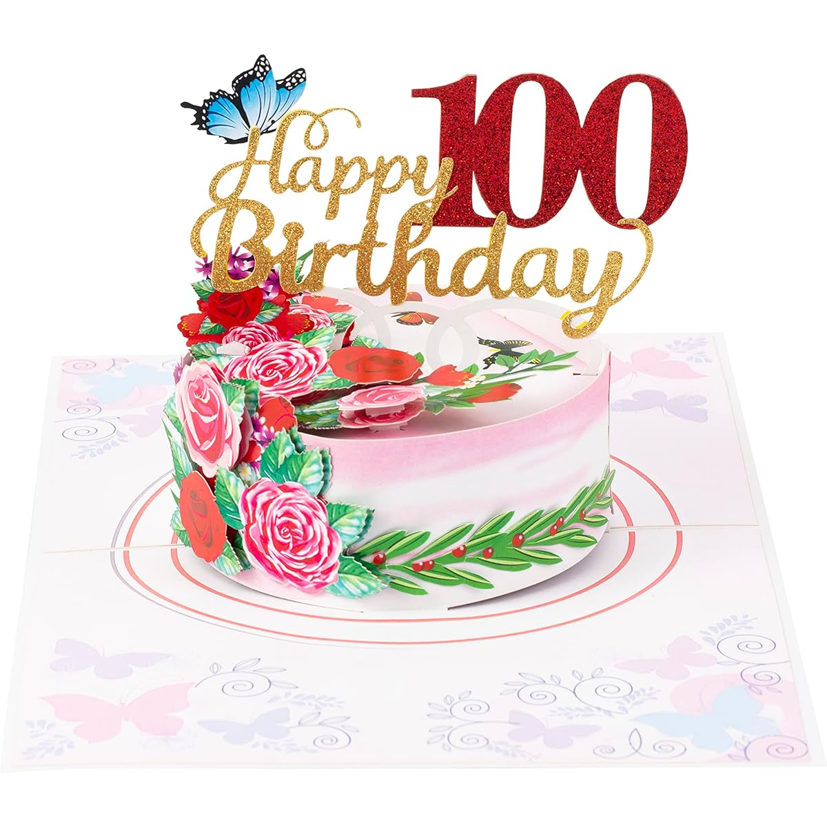TRUANCE Pop-up Card Cake Number (100 years old)