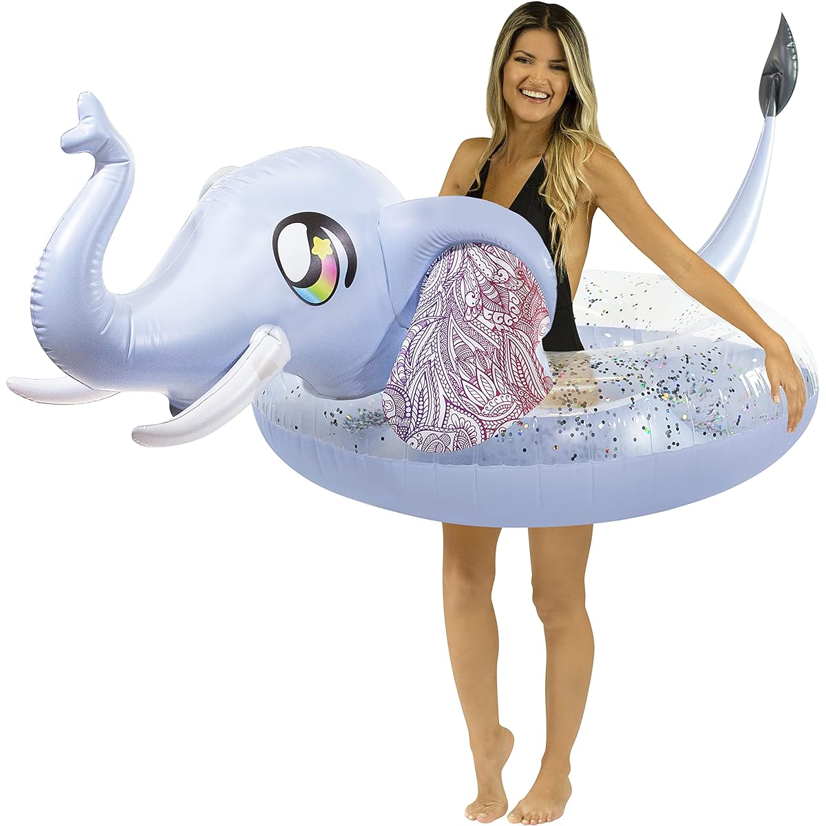 Glitter Elephant - 48" Jumbo Beach & Pool Tube