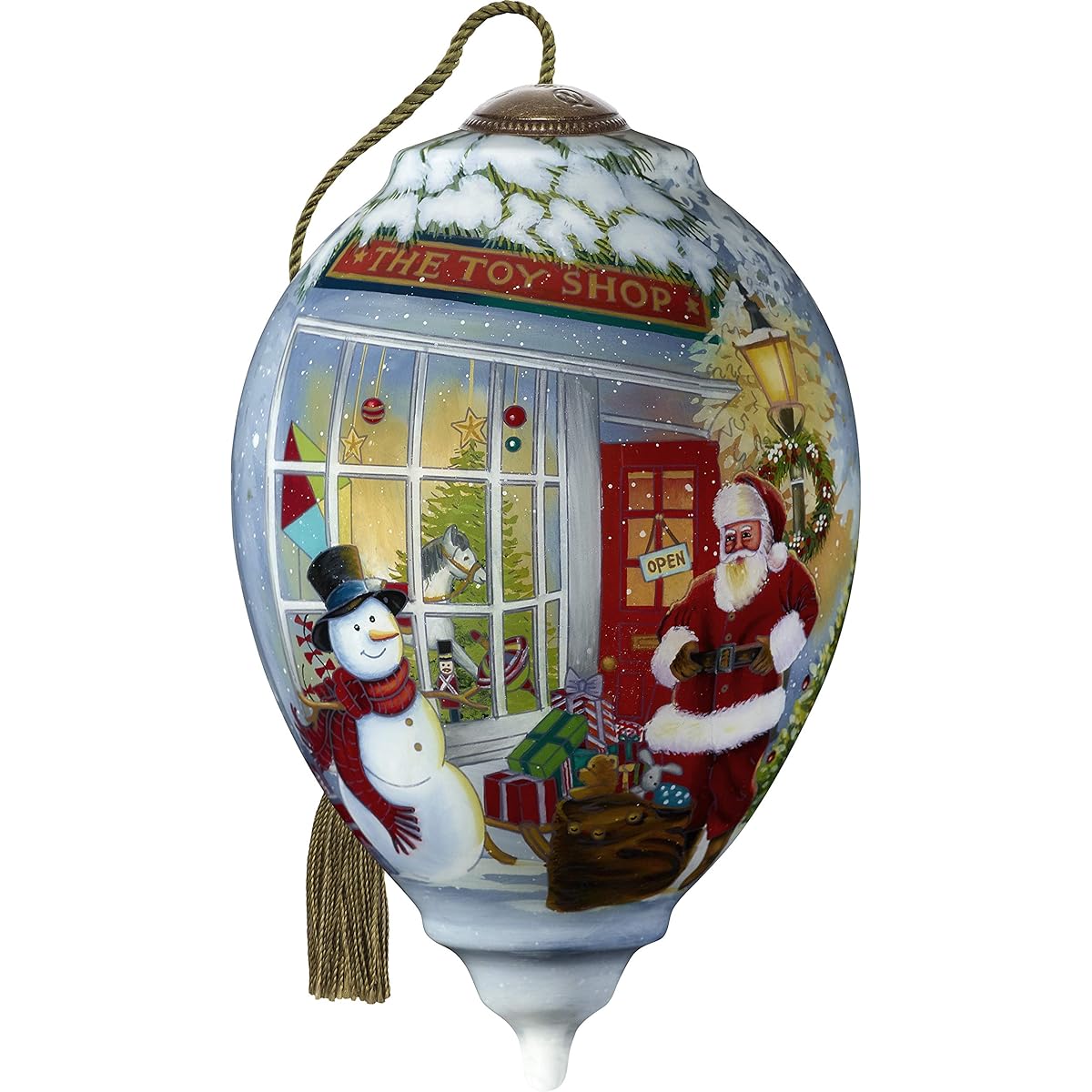 Precious Moments Santa Outside Toy Show Ornament Multi