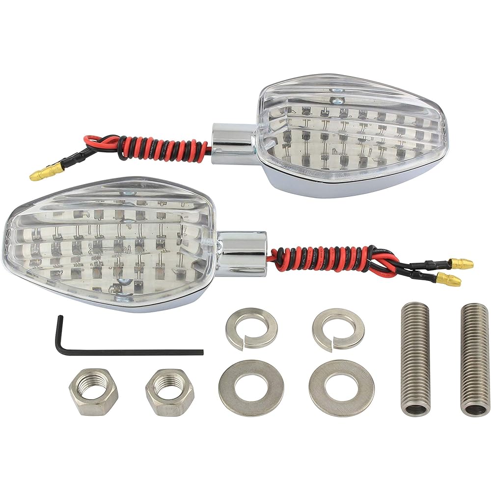 POSH Motorcycle Supplies Turn Signal Lightweight LED Sequential Turn Signal Set of 2 Plated Body/Orange Lens CB1300SF/SB CB400SF/SB MT-09 YZF-R25 GSX-S1000F etc. 096454