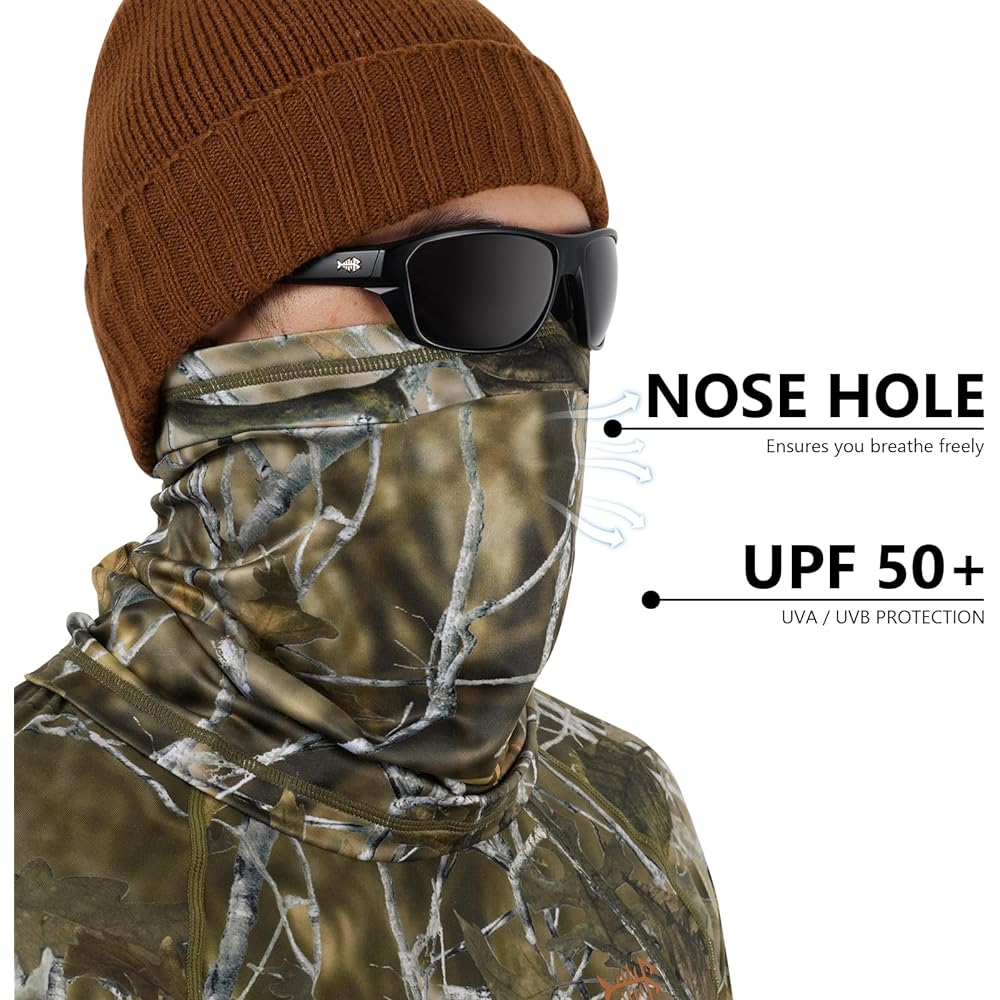 [Bassdash] Bassdash Fleece Neck Gaiter Windproof Cold Protection Neck Warmer/Muffler with Nose Holes Winter Face Mask Unisex Fishing Hunting Skiing