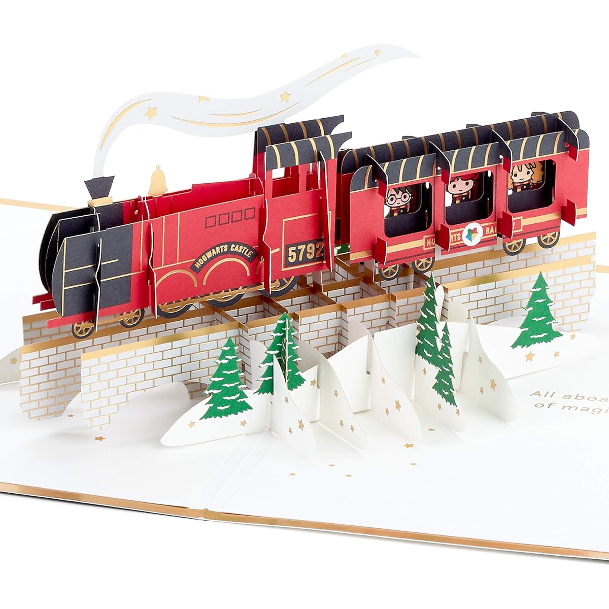 Hallmark Signature Paper Wonder Harry Potter Pop-Up Christmas Card (Hogwarts Express)