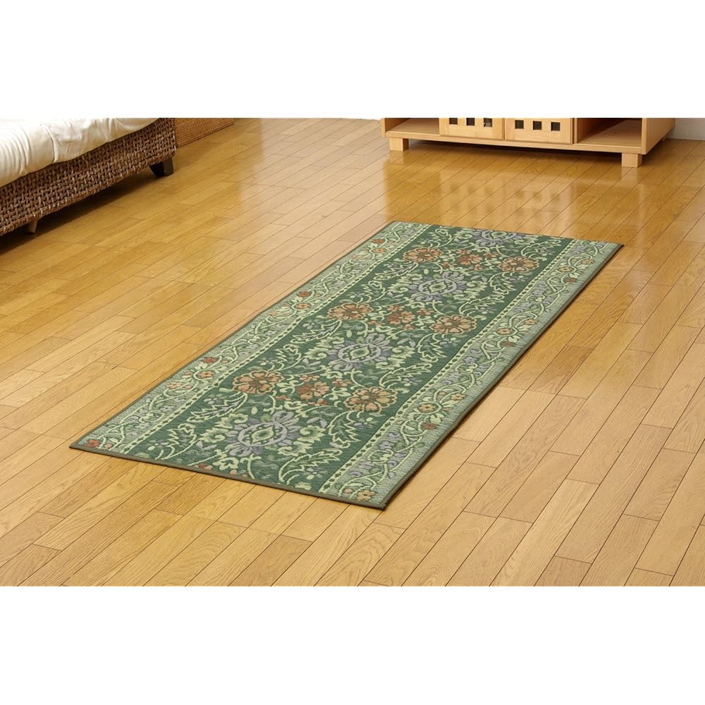 Ikehiko Igusa Mat Corridor Mat "F Vivian" Green Approx. 80 x 340 cm (Back: Urethane)