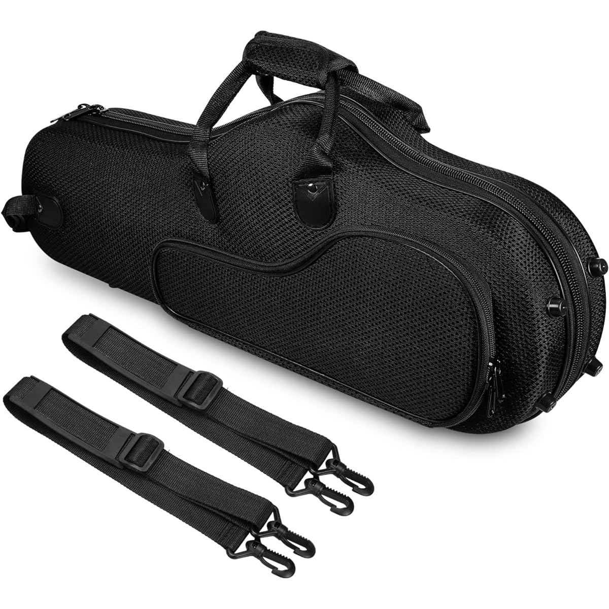 Vaguelly Alto Saxophone Case Oxford Alto Sax Lightweight Gig Bag Backpack Padded Shoulder Strap External Pocket Saxophone Carry Bag Black