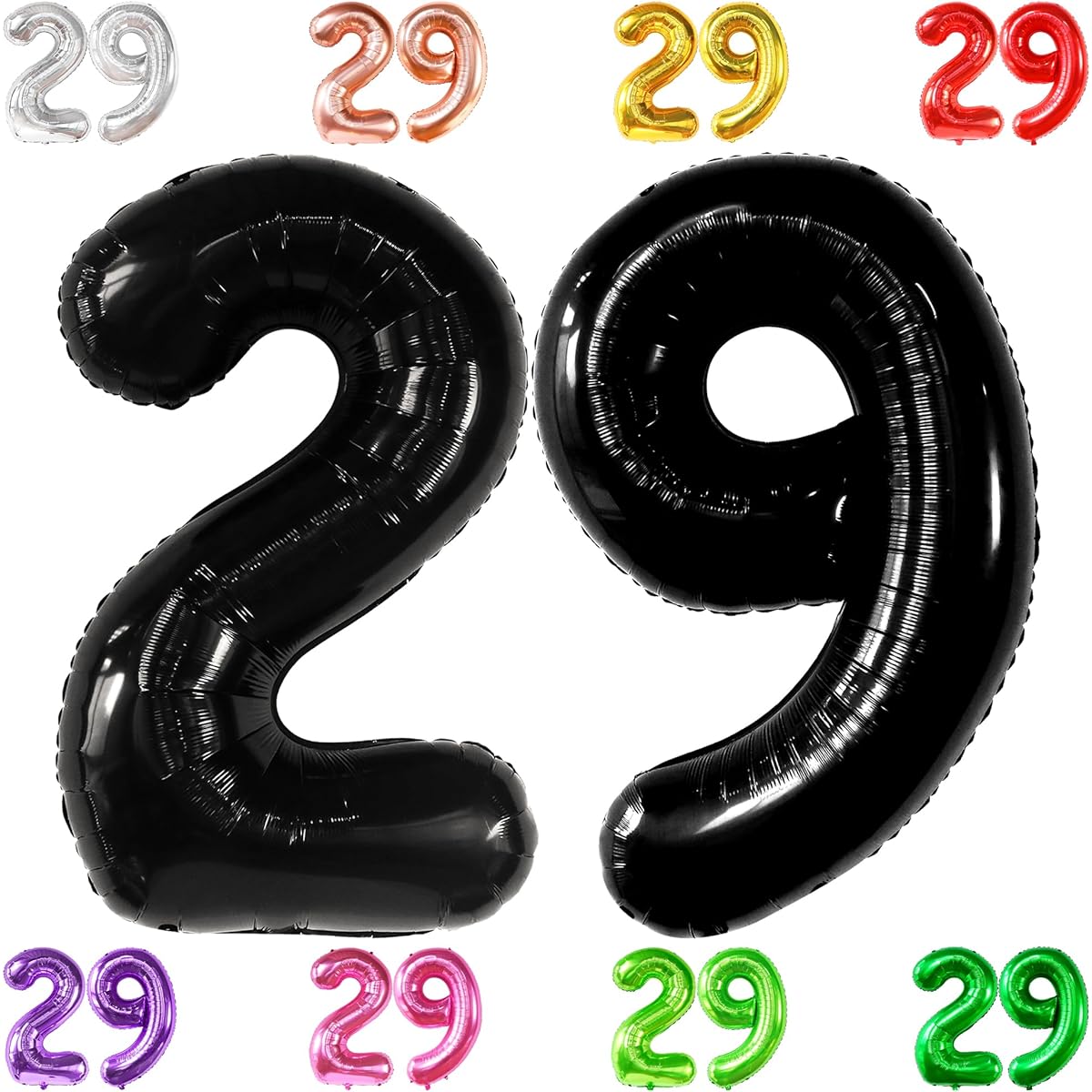 KatchOn Black 29 Balloons - 40 Inch | Big Black 29th Birthday Balloons for Men 29th Birthday Decorations | Black 29th Birthday Decorations for Women | 29th Balloons