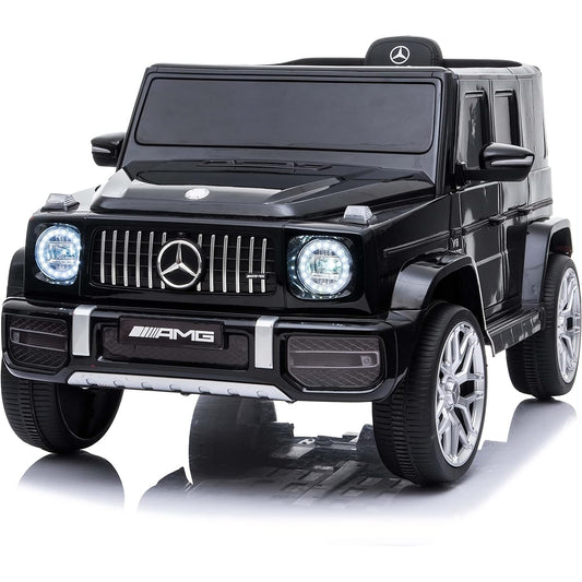 12V Ride on Car Electric Car Power Wheels with Remote, Motor, Music and Lights for Kids 37-96 Months (Black)