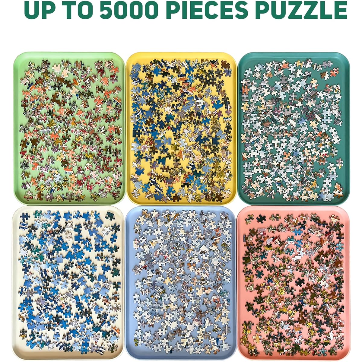 Nariolar 16.9" x 12" Jumbo Puzzle Sorting Tray Stackable 6 Pack Puzzle Sorter 2000/3000/5000 Puzzle Pieces