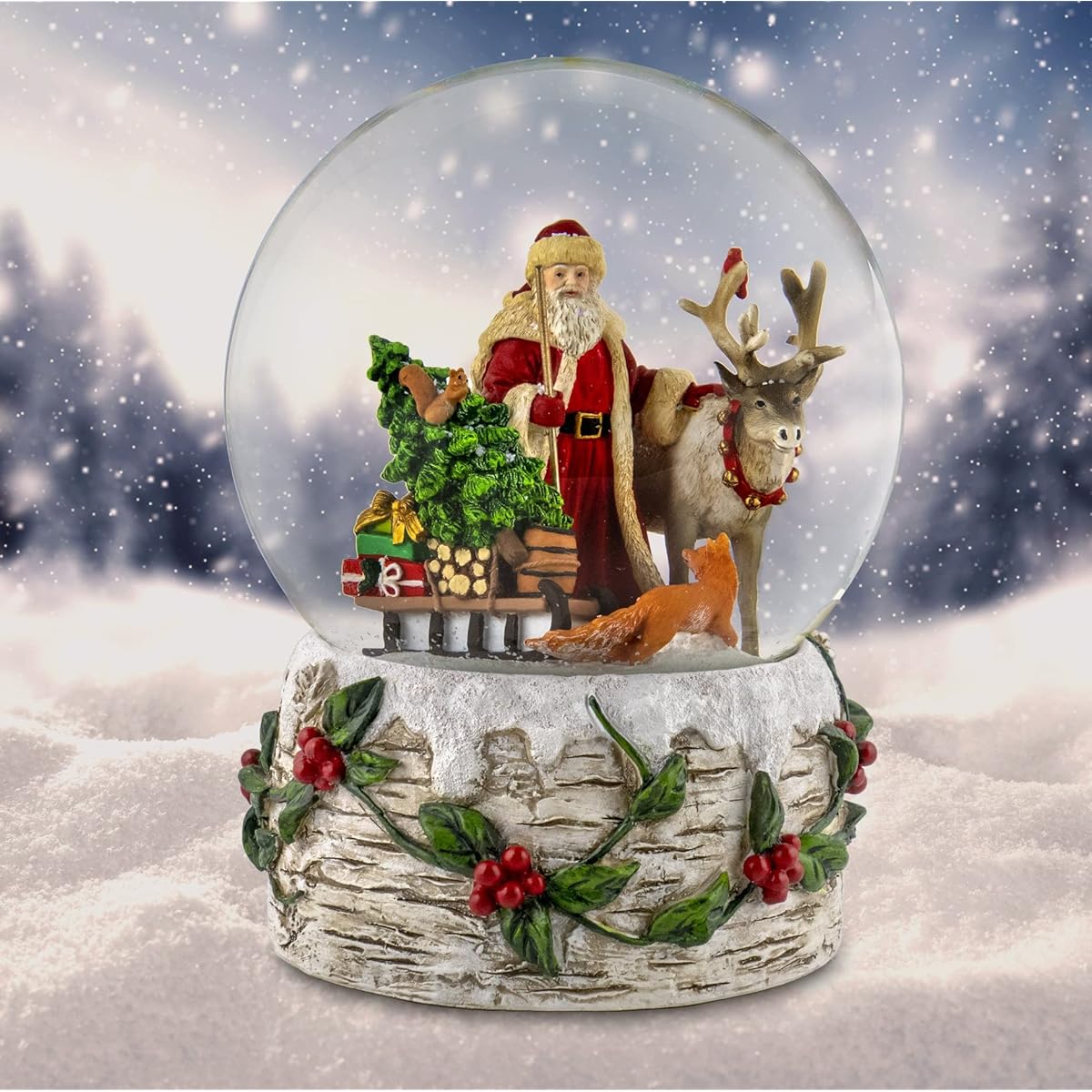 San Francisco Music Box Company 120mm Reindeer Snow Globe