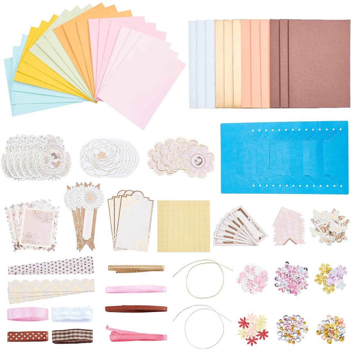 AHANDMAKER DIY Envelope & Card Making Kit, 27 Types Handmade Greeting Card Set, Make Your Own Card Crafts, Thanksgiving, Christmas, Birthday, Present, Classroom, Exchange